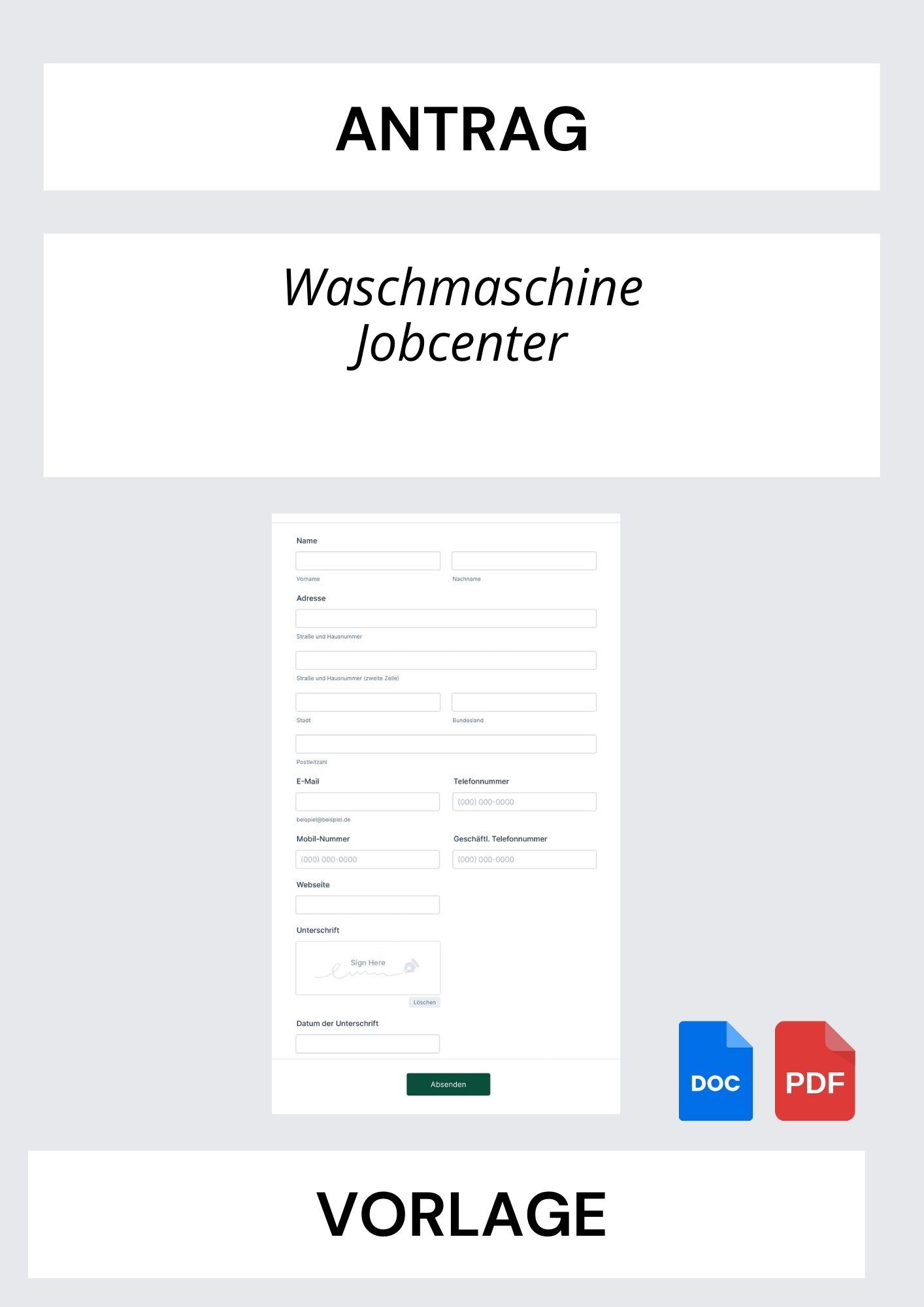 Antrag Auf Waschmaschine Jobcenter Vorlage